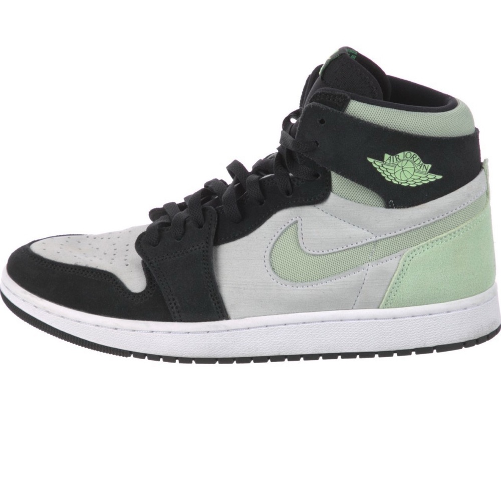 Nike Men's Black and Green High-Top Sneakers Zoom Air Jordan